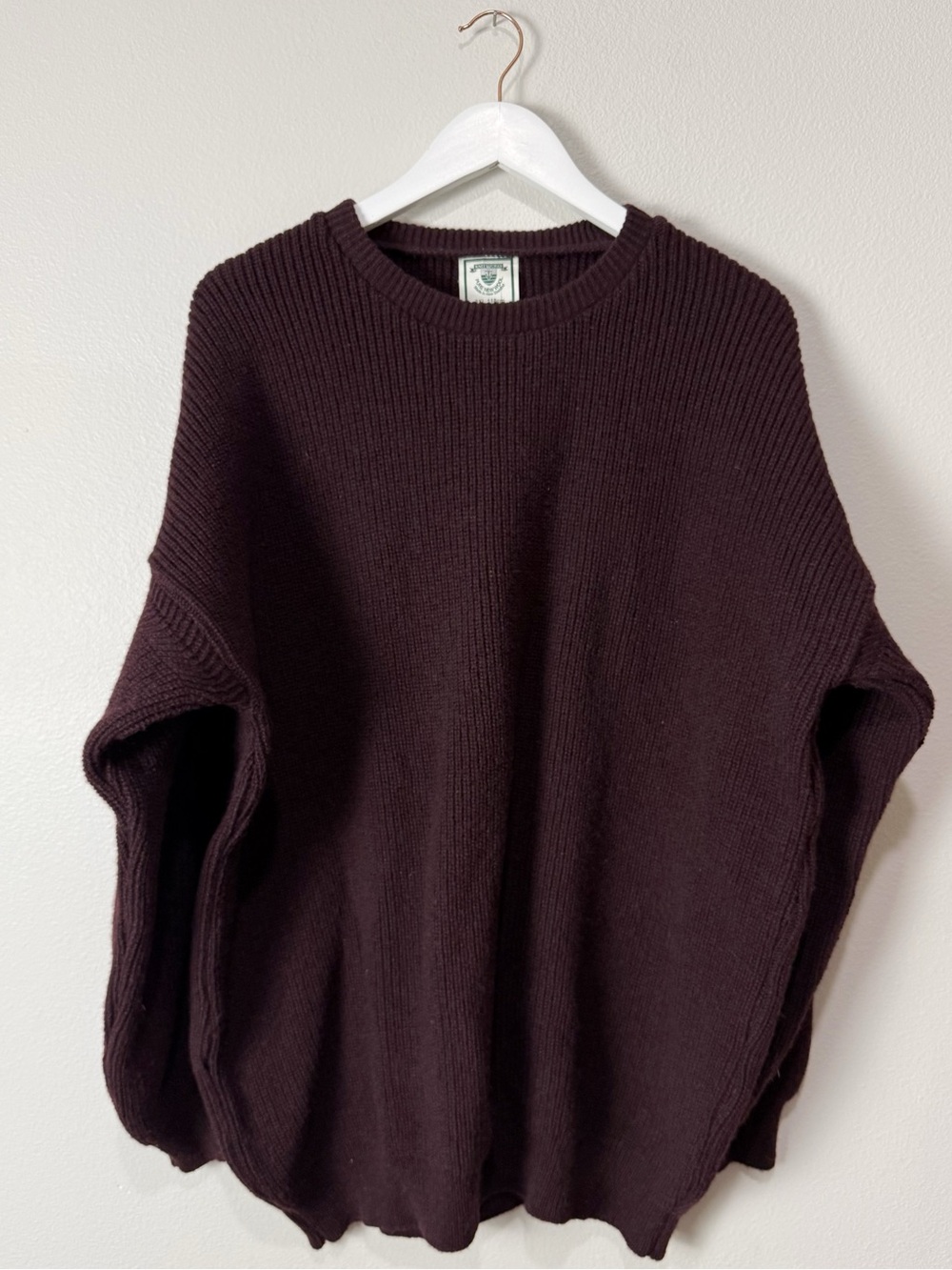 Vintage Knit Works New Zealand 100% Pure New Wool Sweater Burgundy Men’s 3X